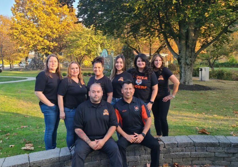 The Dover Support Staff Association achieved significant goals in its new contract: Standing from left: Sarah Klein, Olga Cifuentes, DSSA President Katherine Aragon, Sarita Madrid, Rosita Robles and DSSA Secretary Mariluz Colon. Seated from left: Michael Morales,  Nestor I. Barradas. Not pictured: DSSA VP Barbara Dominguez.