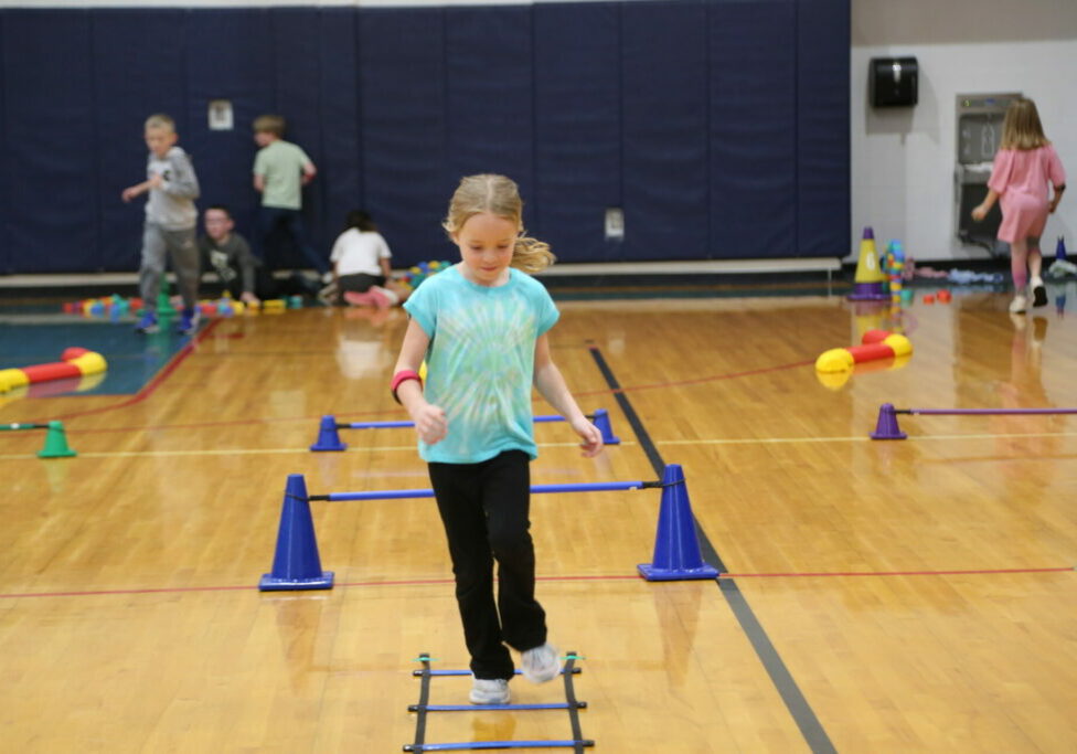 Students at Washington Township’s elementary schools use Heart Zones heart rate monitors during physical education classes to actively explore the connection between cardiovascular exercise and heart health.